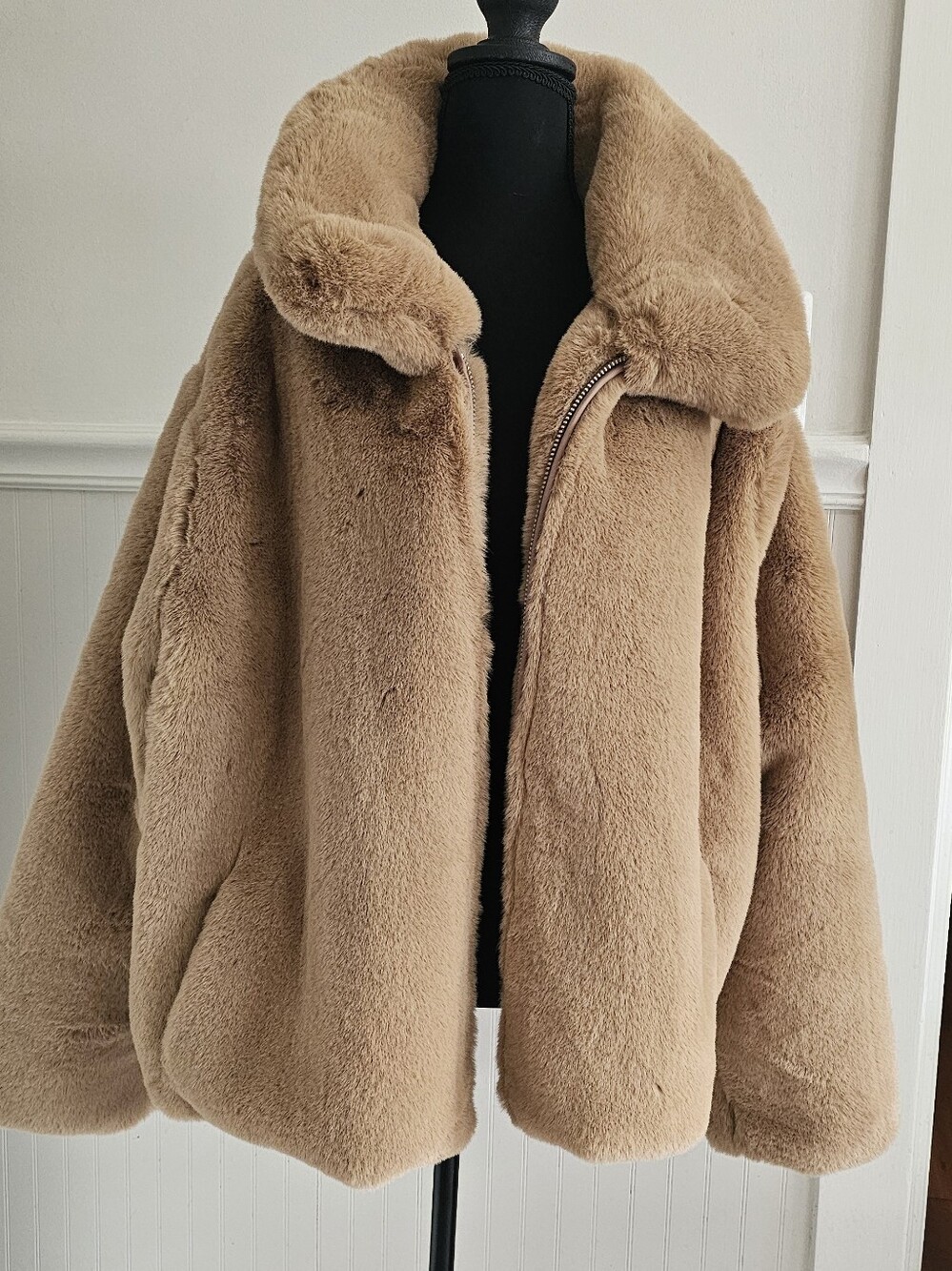 NWT - Women's Plush Teddy Coat - Camel - Old Navy - 3X